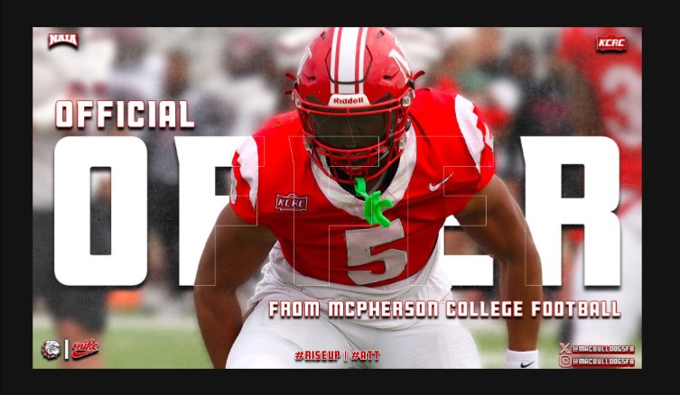 Cash Newberry (@cashnewberry) on Twitter photo Thankful to have received my first collegiate offer from McPherson College. Thank you <a href="/CoachJFisc/">Coach Fiscus</a> for the opportunity.
<a href="/JPRockMO/">JP Rock</a> <a href="/6starfootballMO/">Six Star Football | MISSOURI</a> <a href="/sixstarfootball/">Six Star Football | PLUS+</a> <a href="/PrepRedzoneMO/">Prep Redzone Missouri</a> <a href="/Southwest7v7/">Southwest 7</a> Thankful to have received my first collegiate offer from McPherson College. Thank you <a href="/CoachJFisc/">Coach Fiscus</a> for the opportunity.
<a href="/JPRockMO/">JP Rock</a> <a href="/6starfootballMO/">Six Star Football | MISSOURI</a> <a href="/sixstarfootball/">Six Star Football | PLUS+</a> <a href="/PrepRedzoneMO/">Prep Redzone Missouri</a> <a href="/Southwest7v7/">Southwest 7</a>