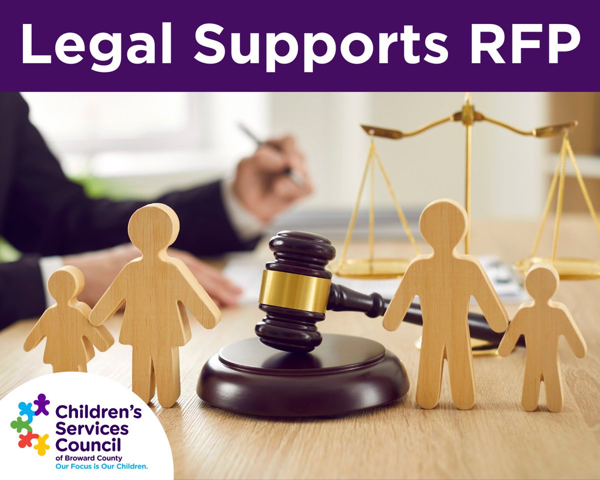 CSC Broward (@cscbroward) on Twitter photo Legal Supports 2025 RFP – Apply Now!
The <a href="/CSCBroward/">CSC Broward</a> seeks qualified vendors to provide legal representation and advocacy for youth in the dependency and delinquency systems. The program also includes a legal helpline for families.
Learn more & apply: cscbroward.org/categories/fun… Legal Supports 2025 RFP – Apply Now!
The <a href="/CSCBroward/">CSC Broward</a> seeks qualified vendors to provide legal representation and advocacy for youth in the dependency and delinquency systems. The program also includes a legal helpline for families.
Learn more & apply: cscbroward.org/categories/fun…