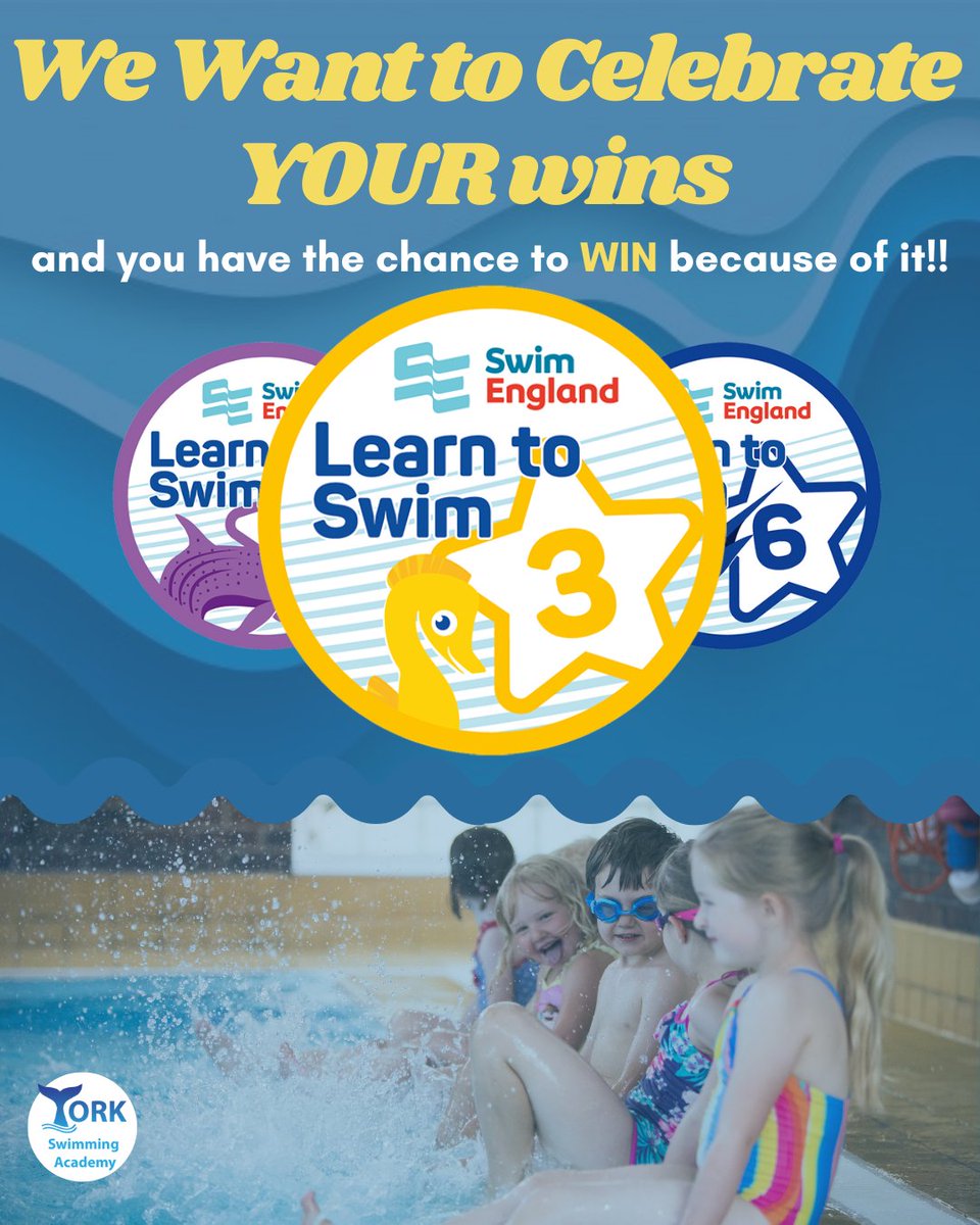 YorkSwimAcademy's tweet photo. YOU HAVE A CHANCE TO WIN!! 
If you weren’t aware, we have a giveaway going on that gives you the chance to receive a FREE swimming lesson if you TAG US in a post that celebrates your child’s success!! 
Tag us in your posts with their badges or certificates, and we'll enter you! https://t.co/V7hyMShpEq