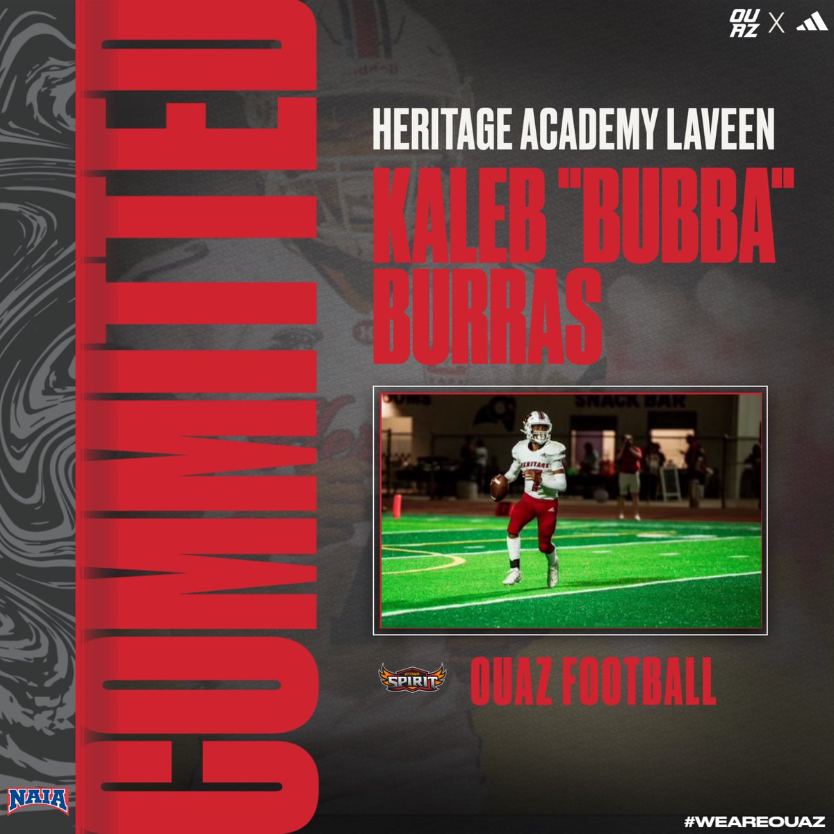 Kaleb “Bubba” Burras (@qbbubba_burras) on Twitter photo After a great recruiting process & meeting with some great football programs, I have decided to commit to Ottawa University under <a href="/Coach_Nesbitt/">Mike Nesbitt</a> I am beyond blessed and can’t wait to begin this journey! <a href="/CoachMikeUribe/">Mike Uribe</a> <a href="/HeritageHeroFB/">Heritage Heroes Football</a> <a href="/OUAZFootball/">OUAZ Football</a> After a great recruiting process & meeting with some great football programs, I have decided to commit to Ottawa University under <a href="/Coach_Nesbitt/">Mike Nesbitt</a> I am beyond blessed and can’t wait to begin this journey! <a href="/CoachMikeUribe/">Mike Uribe</a> <a href="/HeritageHeroFB/">Heritage Heroes Football</a> <a href="/OUAZFootball/">OUAZ Football</a>
