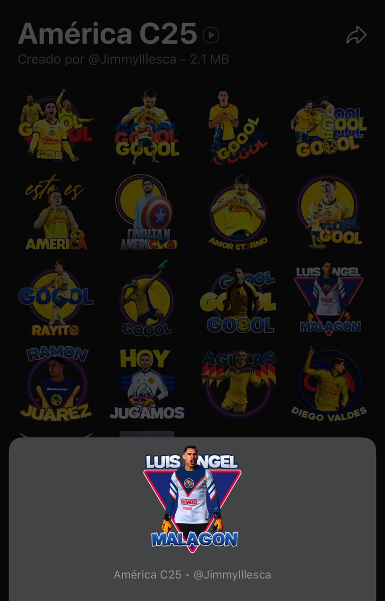 JimmyIllesca's tweet image. Ya hice los nuevos stickers del @ClubAmerica, quien guste ya saben la dinámica. 
Espero sus RT’s y captura del mismo por WhatsApp 

Nos estamos leyendo amigos.
