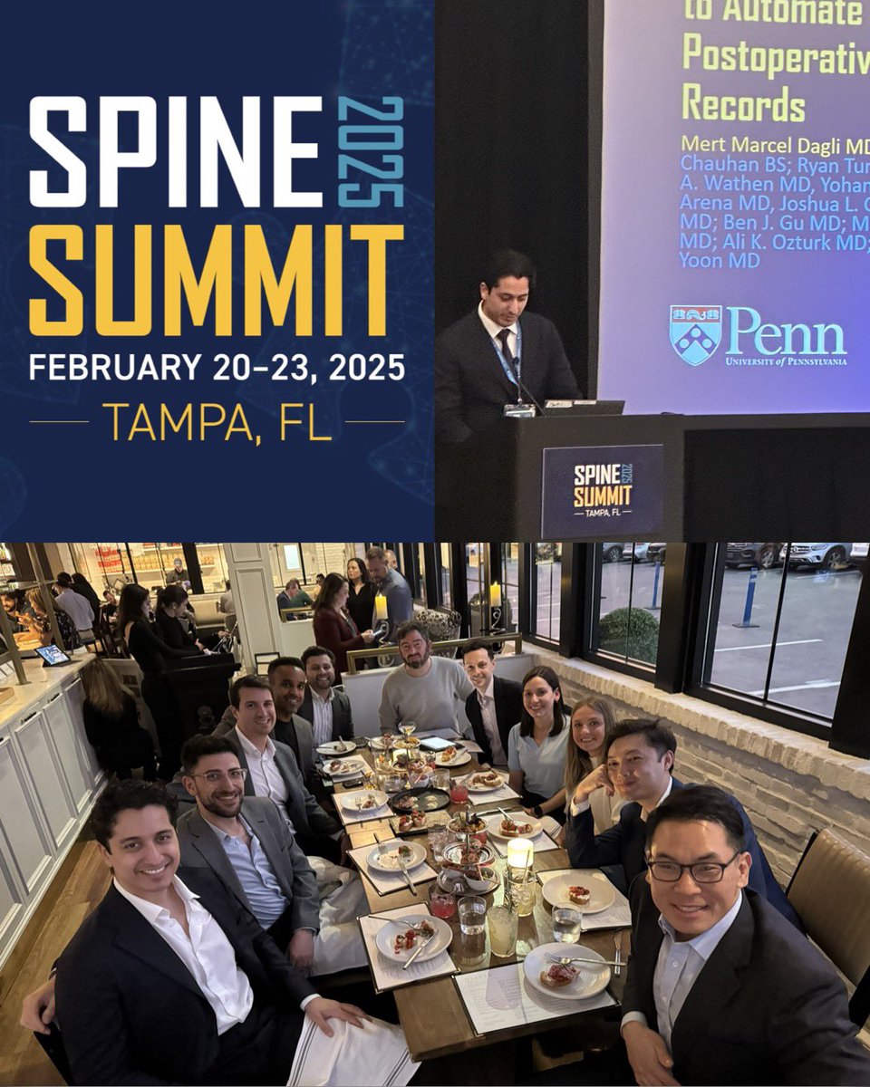 Honored to attend <a href="/spinesection/">AANS/CNS Spine Section</a> #SpineSummit2025 with everyone from <a href="/PennNSG/">Penn Neurosurgery</a>. Had an incredible time presenting. Grateful for all the interactions, opportunities, and mentorship! Exciting things ahead!

<a href="/AANSNeuro/">AANS</a> <a href="/PennMedicine/">Penn Medicine</a> #spinesummit2025 #SpineSummit #spinesection