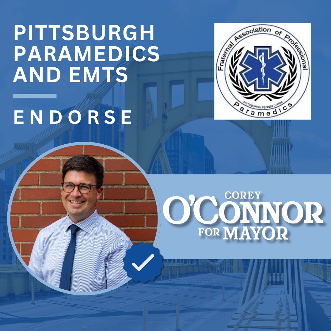 I am honored to have the support of Pittsburgh’s Paramedics and EMTs, true heroes that are on the frontlines every day. As mayor, I’ll fight to ensure they have the resources they need to keep our city safe. Together, we’ll build a stronger, safer Pittsburgh!