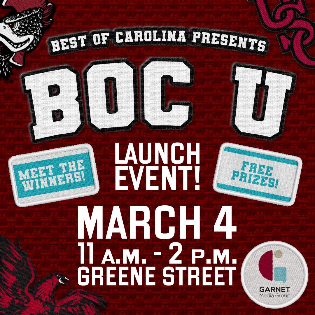 It's here! Turn back time and visit BOC U 🎓 Join us on Greene St from 11 a.m. - 2 p.m. to celebrate the launch of Best of Carolina 2025! Grab a copy, see some of our winners and win free prizes! 🎉 
#BestofCarolina2025 #GarnetMediaGroup