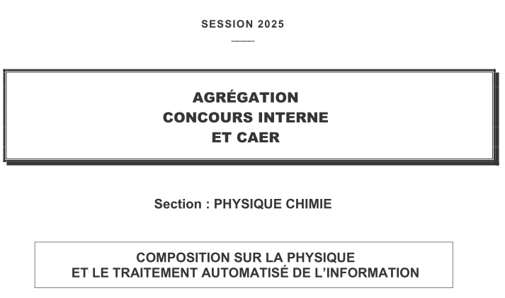 Leroy_spc's tweet photo. 🆕 Retrouvez les sujets de l'Agrégation Interne de Phy-sique-Chimie _ Session 2025 
▶️https://t.co/6skejS4AYJ 
#agregation #physique  #chimie https://t.co/gLpIpZQLov