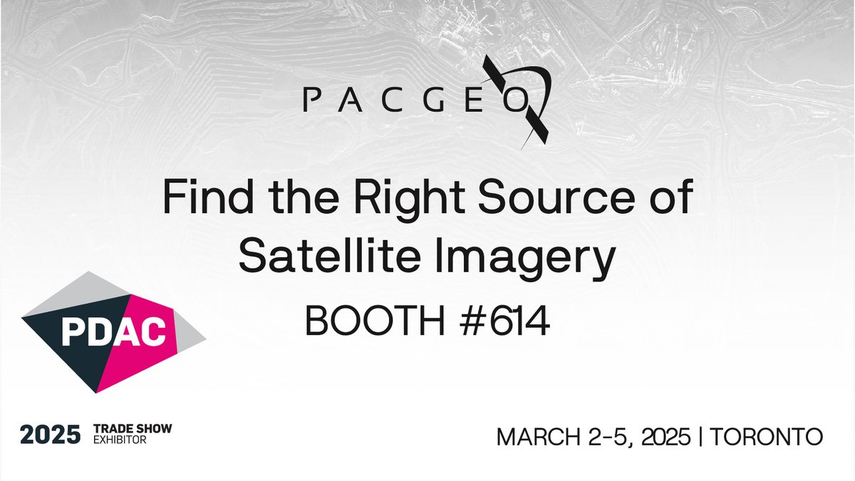Looking forward to #PDAC2025! Visit us at Booth 614 to discuss how high-quality, analysis-ready satellite imagery and elevation data can help drive your mining projects forward! 🛰️

Book a meeting with our team: hubs.li/Q0381-xJ0