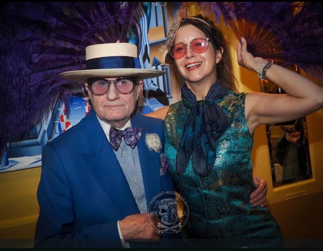 Me and Bianca at my private view of my artworks in 
<a href="/LEscargotSoho/">L'Escargot</a> 
<a href="/sohoshowgirl/">Spirit of Soho</a>