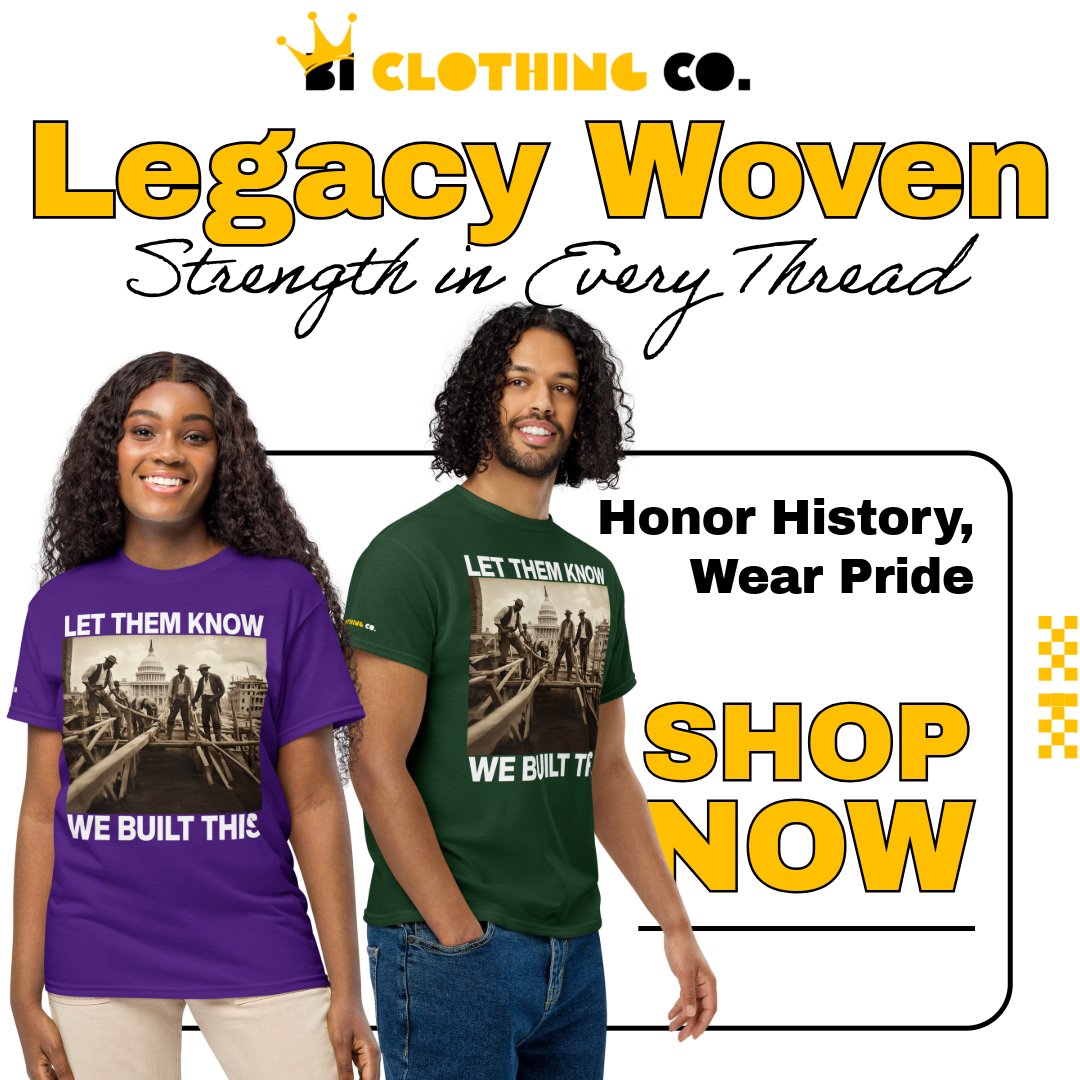 🌟 Celebrate the architects of our nation this Black History Month with our 'We Built This' collection. Honor those who built a legacy. 🏗️✊🏿 Use Code: HONORHERITAGE20 for 20% OFF! #WeBuiltThis #BlackHistoryMonth #HonorHeritage
Get yours today 👉🏿 t.ly/aag3L
