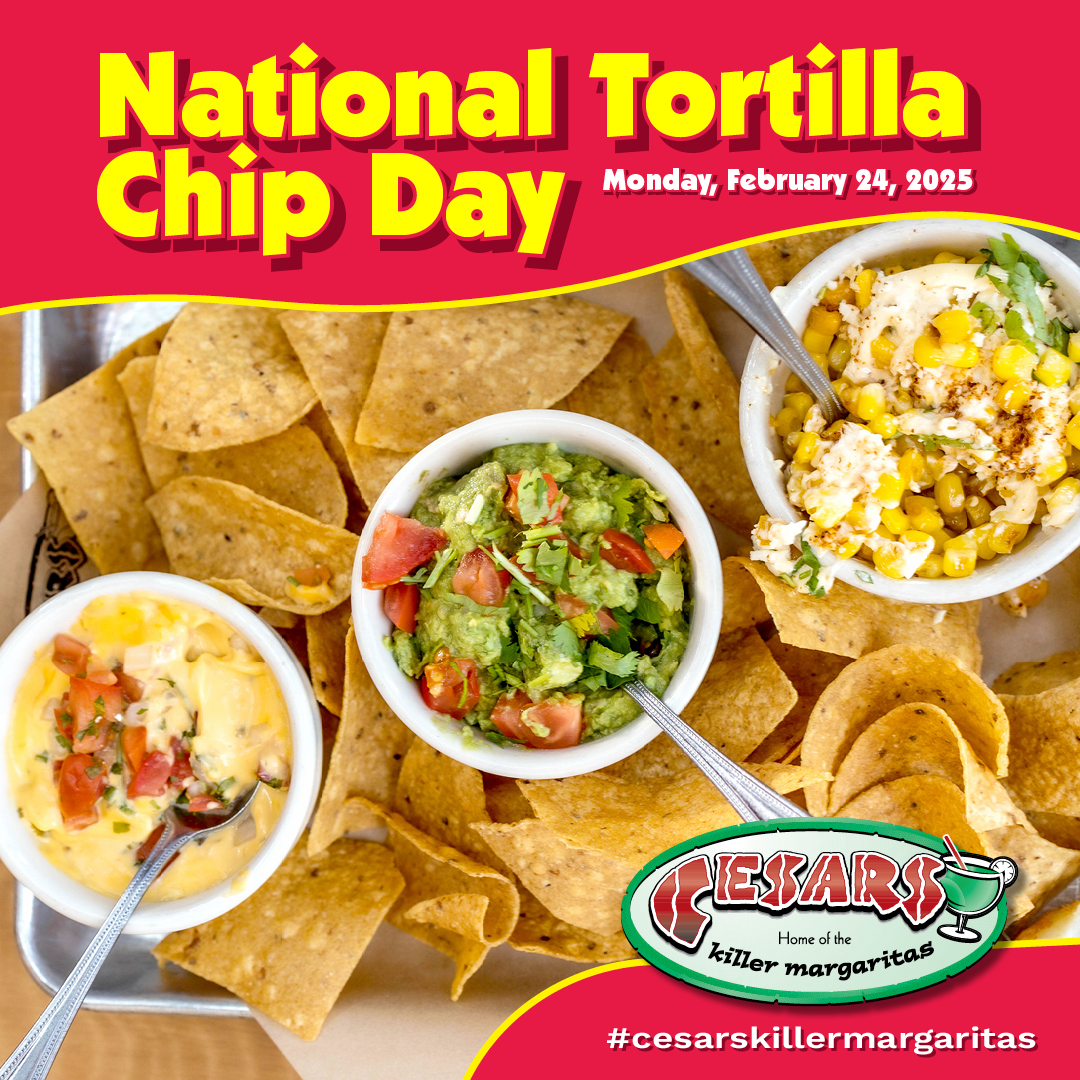 CesarsChicago's tweet photo. ๐ฝ๐ Crunch Time: National Tortilla Chip Day Is HERE! ๐๐ฝ
Nothing pairs better with our famous Killer Margaritas than a basket of warm, crispy tortilla chips ๐น๐ฅ
Tag your chip-loving crew & letโs get dipping! ๐ฅ๐ง
#NationalTortillaChipDay #CrunchTime #ChipDay https://t.co/vVKkx3i6Qe