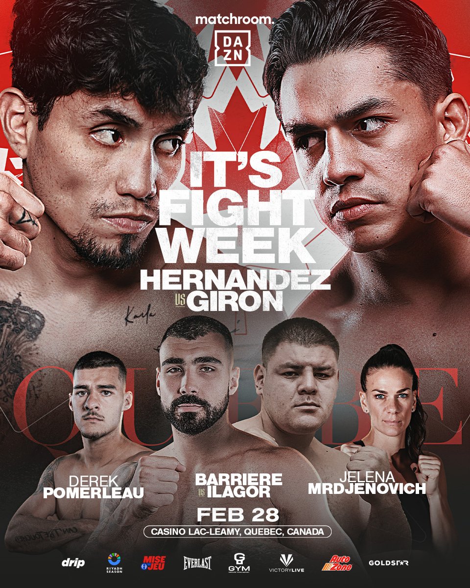 Quebec bound this Friday! 🇨🇦

A big fight for <a href="/ERockyHernandez/">Eduardo "Rocky" Hernández</a> in his quest for another shot at the World title 💥

🤝 <a href="/yvonmichelGYM/">Yvon Michel</a> 

#HernandezGiron live on <a href="/DAZNBoxing/">DAZN Boxing</a>
