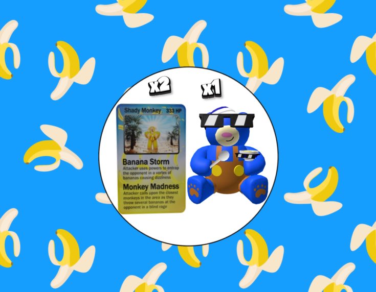 Giveaway! 🧸🥣Oso Flakes &amp; Shady Monkey Trading Card🏝️🍌
3 Winners!
Like &amp; Repost Follow Me, @Padreball1 &amp; @MarcoVanba37200 
Follow them In Roblox
roblox.com/users/15222744…
roblox.com/users/14369443…
Comment "🎍" With Proof Of Just Following Them
ends at 50+ entries!