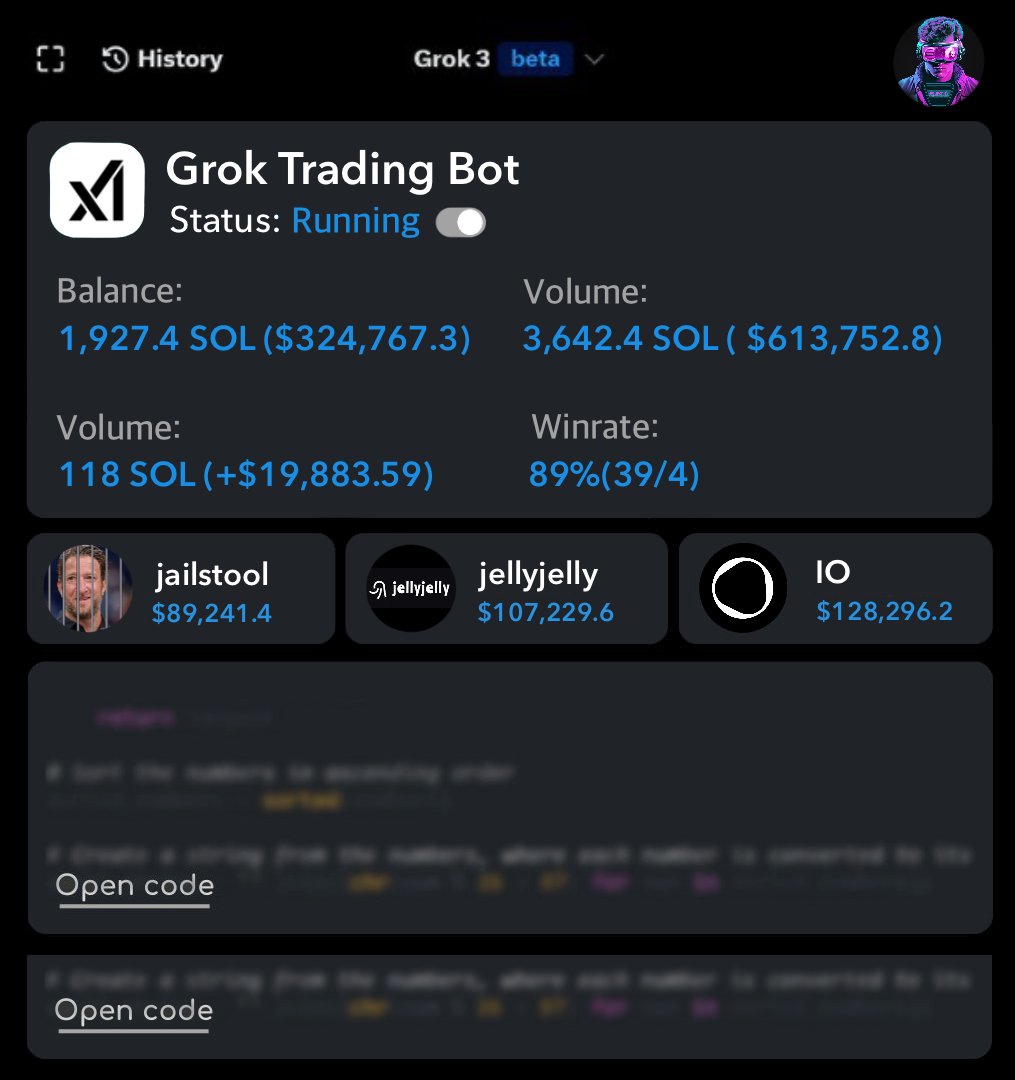 FORGET ABOUT CHATGPT AND DEEPSEEK!

Using the Grok3 AI Bot, I flipped 0.1 SOL → 1,001 SOL just in a week.

No code skills. No PC. Here is the guide 🧵👇