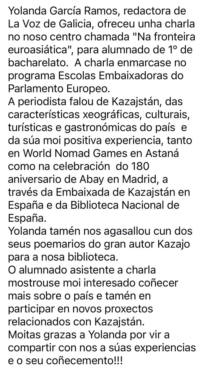 IESMonteCastelo's tweet photo. @embajada_kazesp

#epas

#escuelasemabajadorasdelparlamentoeuropeo

#kazajstán https://t.co/qB6eSzhsH4