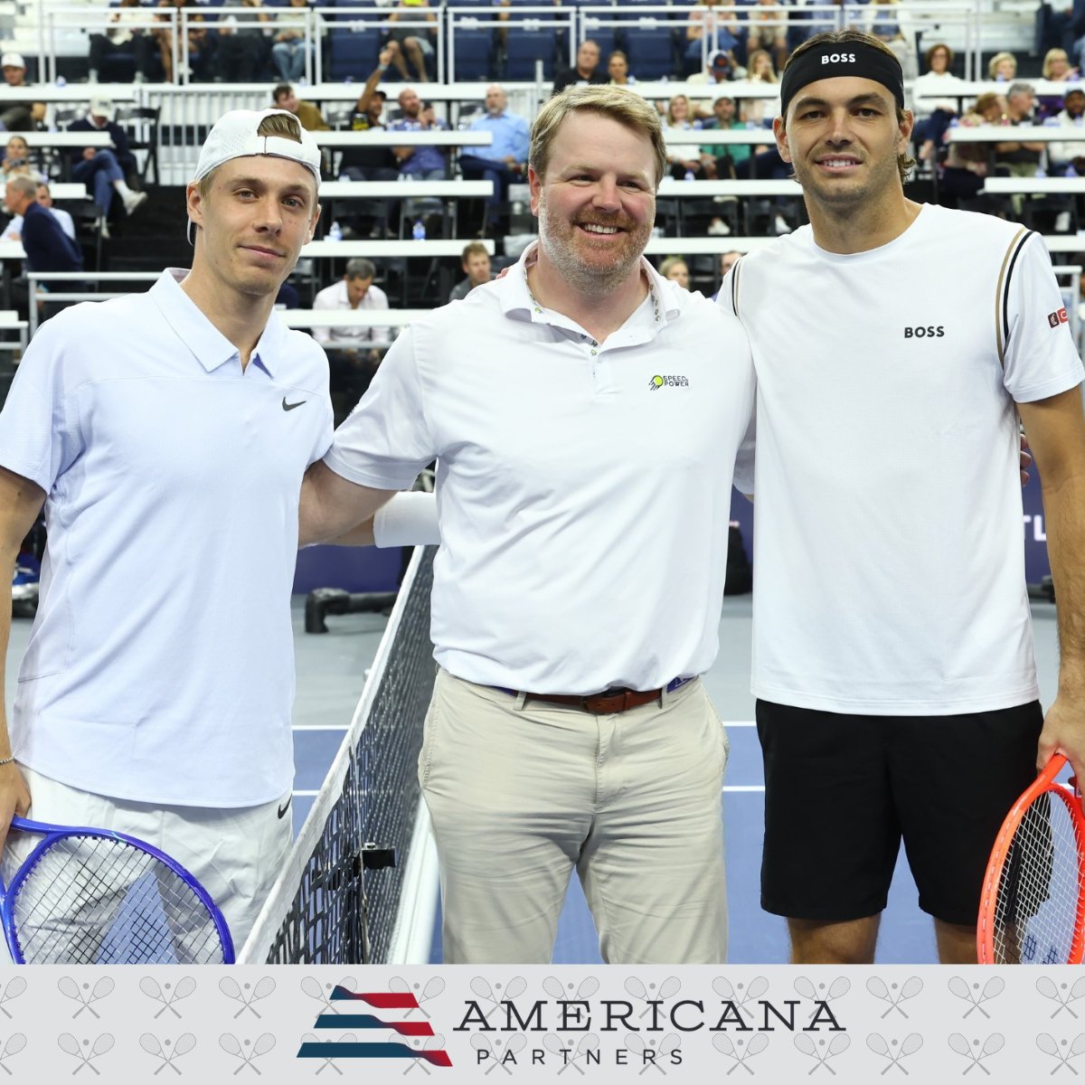 americanaprtnrs's tweet photo. Robert Wellington had the honor of kicking off the Dallas Open match between Denis Shapovalov and Taylor Fritz with the coin toss! Thank you to Chicago Atlantic Group for including us in this memorable event. https://t.co/XE7PmTIKRq