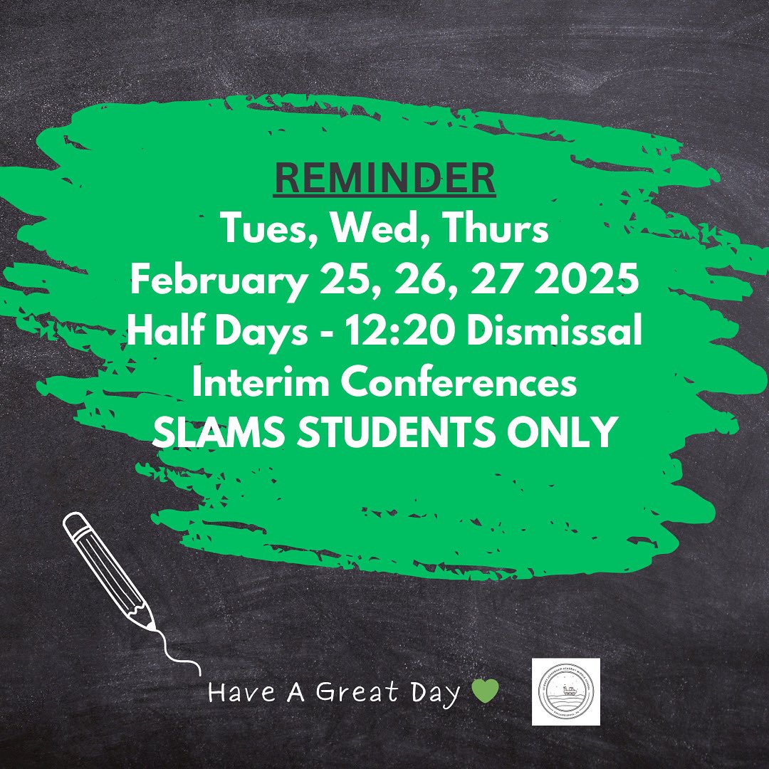 🚨 Reminder, [School Name] families! 🚨

We have 12:20 PM early dismissal on Tuesday, Wednesday, and Thursday this week for Interim Conferences. No Sunrise or after-school programs on these days.

Make sure to check in with your child’s advisor to confirm your conference time!