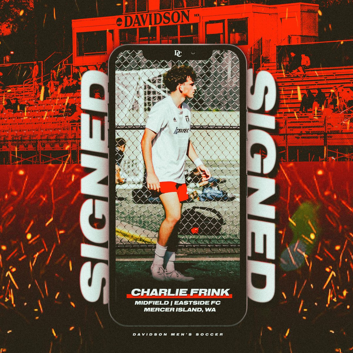 𝐒𝐈𝐆𝐍𝐄𝐃. ✍️

Please help us welcome forward 𝘾𝙝𝙖𝙧𝙡𝙞𝙚 𝙁𝙧𝙞𝙣𝙠 to Davidson!

Charlie is from Mercer Island, Washington and played his club soccer with Eastside FC ⚽️

#DCUnited