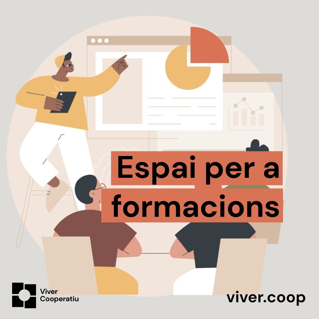 📚El Viver Cooperatiu és un espai polivalent, pensat per a fomentar la formació.

🖥️És un espai preparat per a formats més clàssics, i més innovadors. 

📹 Un espai preparat per a formats híbrids, i per a la gravació de les formacions en alta qualitat.