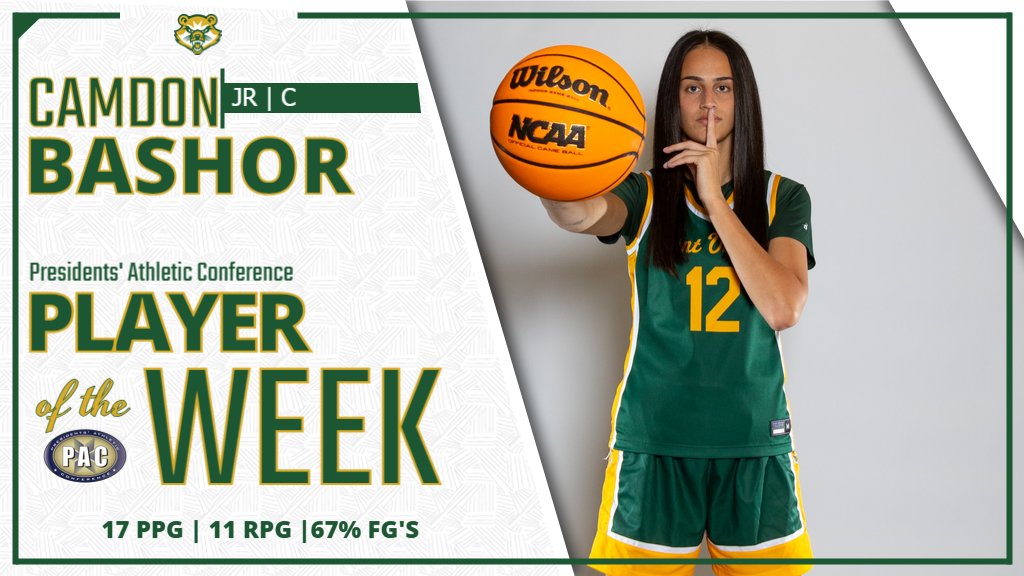 Camdon Bashor wins PAC Player of the Week! <a href="/SVC_WomensBball/">Saint Vincent Women’s Basketball</a> 🏀