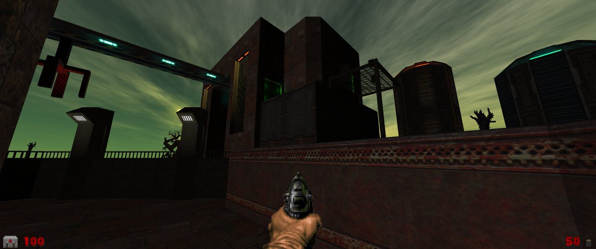 The skybox for Annie E2M3 is finished! #GZdoom #leveldesign