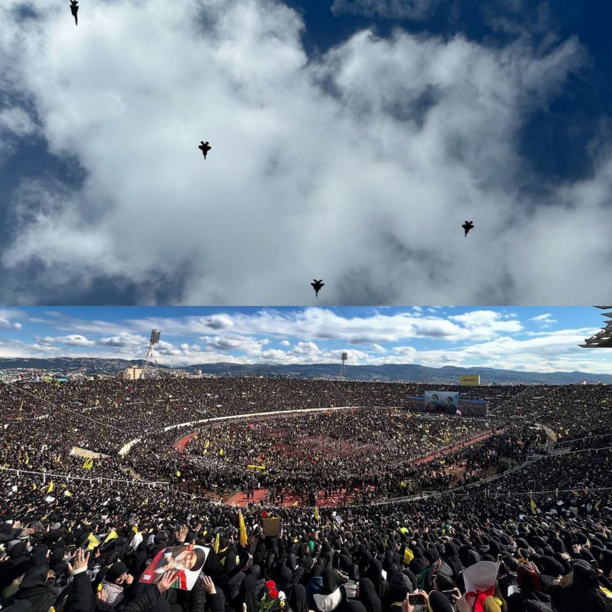 لا يشيع الشرفاء غير الشرفاء 
سبحان من اعزنا فأبعدنا عن المنافقين 
مدعي السيادة الذين لم يجرؤو على اخذ موقف وطني امام قوى الإستكبار ،ولم يستنكر حتى تحليق الطائرات فوق ابناء وطنه يا وطن!.