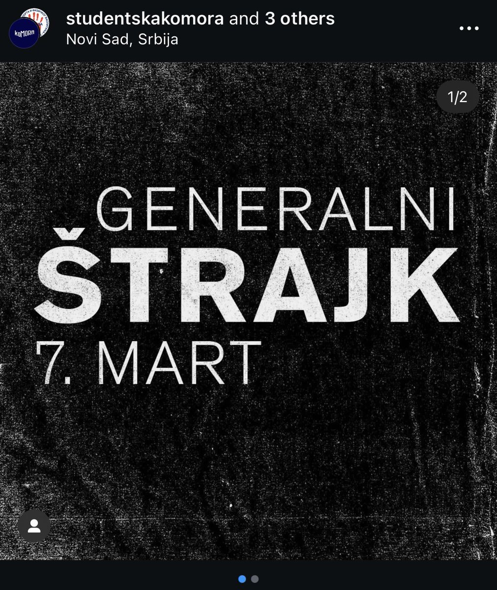 Studenti pozivaju u generalni štrajk 7. marta👇🏻
