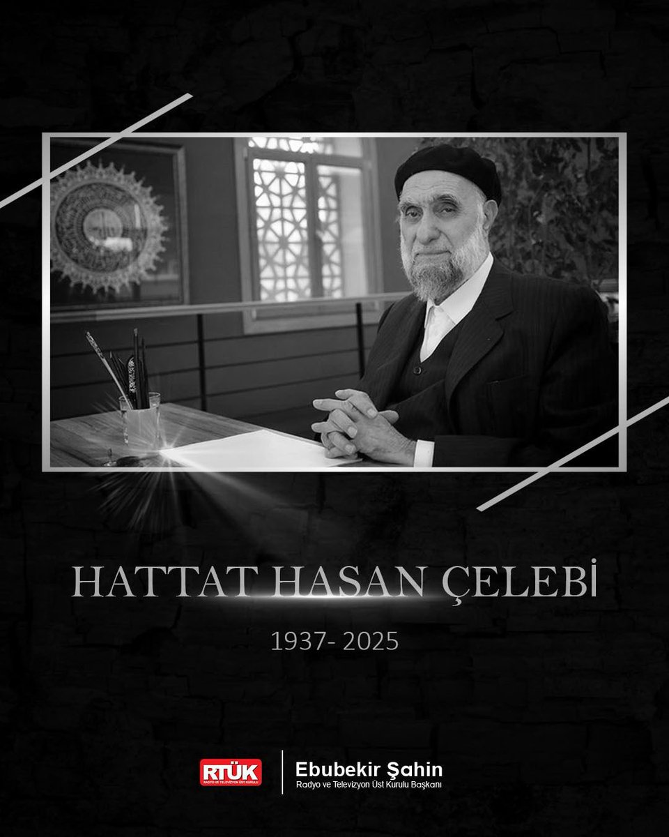 ebekirsahin's tweet photo. Sanat ve kültür dünyamıza kattığı ilhamla yol gösteren, kadim sanat mirasımıza ömrünü adayan ve eserleriyle ruhumuza dokunan “Hattatların Reisi” Hasan Çelebi’nin vefat haberini derin bir üzüntü ile öğrendim. 

Büyük ustaya Allahtan rahmet, sanat camiamıza ve sevenlerine başsağlığı dilliyorum.

Rabbim mekânını cennet eylesin.