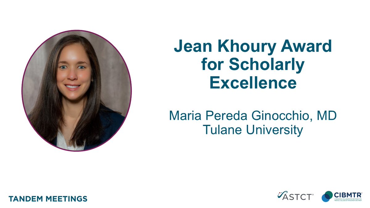 ASTCT (@astct) on Twitter photo Congratulations Dr. Maria Ginocchio (<a href="/marialepg17/">Maria Pereda Ginocchio</a>) for winning the Jean Khoury Award for Scholarly Excellence during the ASTCT Clinical Research Training Course. <a href="/Tulane/">Tulane University</a> #Tandem25 Congratulations Dr. Maria Ginocchio (<a href="/marialepg17/">Maria Pereda Ginocchio</a>) for winning the Jean Khoury Award for Scholarly Excellence during the ASTCT Clinical Research Training Course. <a href="/Tulane/">Tulane University</a> #Tandem25
