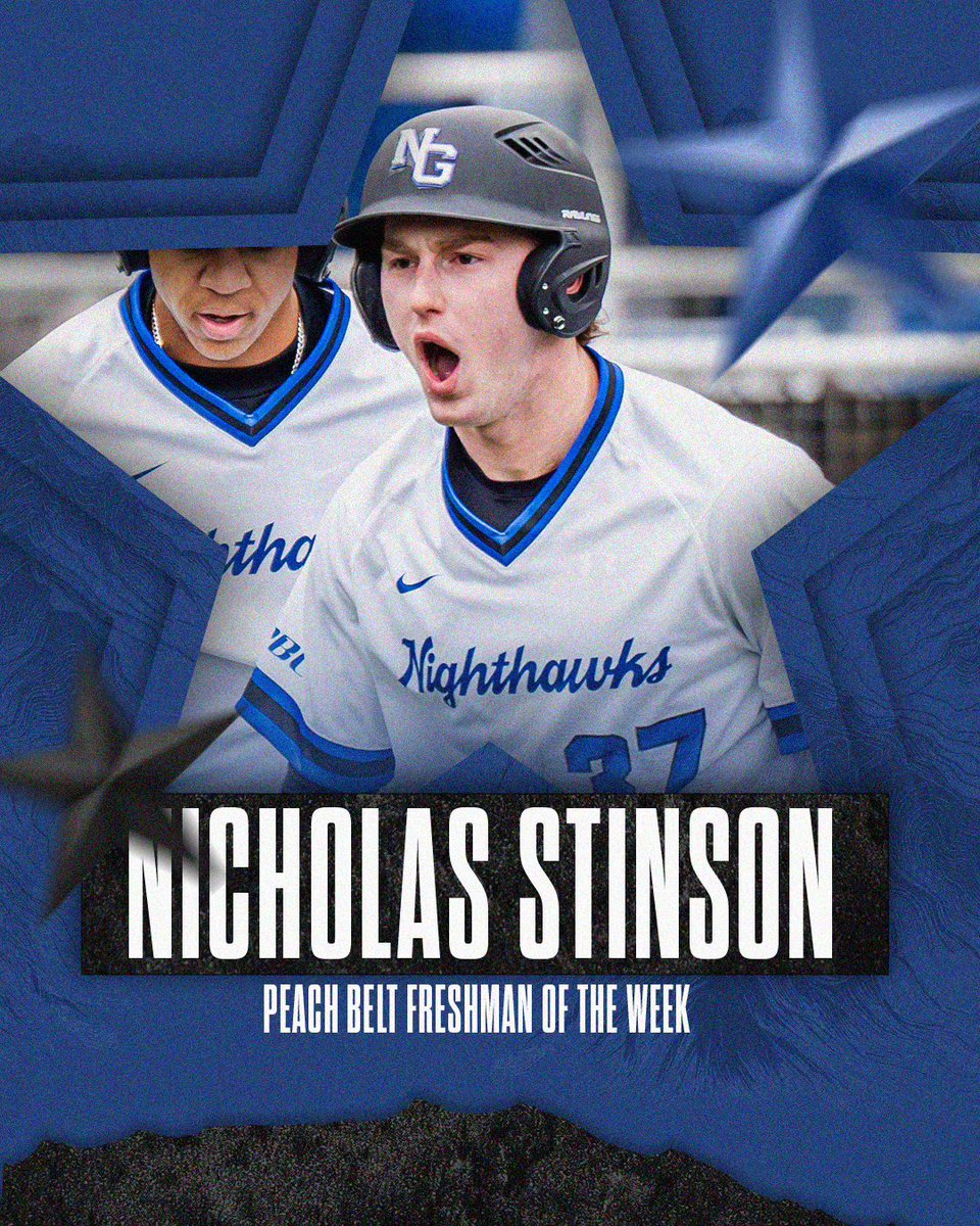 UNG Baseball (@ungbaseball) on Twitter photo Nick Stinson named the <a href="/PeachBelt/">Peach Belt</a> Freshman of the Week!!👊
📰: ungathletics.com/news/2025/2/24… Nick Stinson named the <a href="/PeachBelt/">Peach Belt</a> Freshman of the Week!!👊
📰: ungathletics.com/news/2025/2/24…