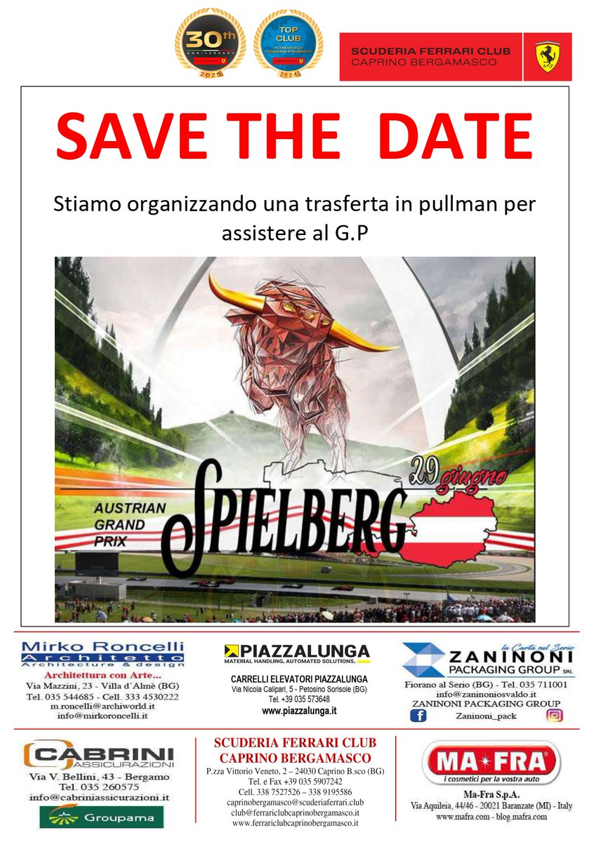 SFCcaprinobg's tweet photo. #TopClubintheworldmembershipnumbers #scuderiaferrariclubcaprinobergamasco #caprinobergamasco #30anniversario #scuderiaferrariclub #scuderiaferrari #lerossenelcuore #scudoferrari #essereferrari  #ferrariclub #theofficialferraripassion #forzaferrari #ferrari  #RedBullRing #austria https://t.co/CYeyXOE7ng