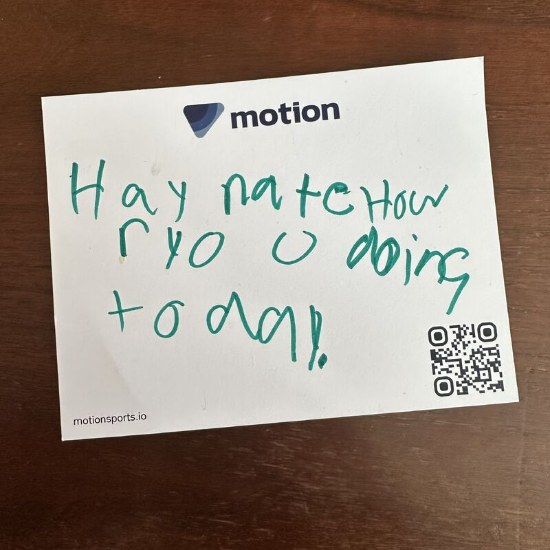 njebel's tweet photo. The best perks of working from home? Starting my days off with notes on my desk from my kids. 

"Hay nate How r you doing today." https://t.co/xOsMYX3PTX