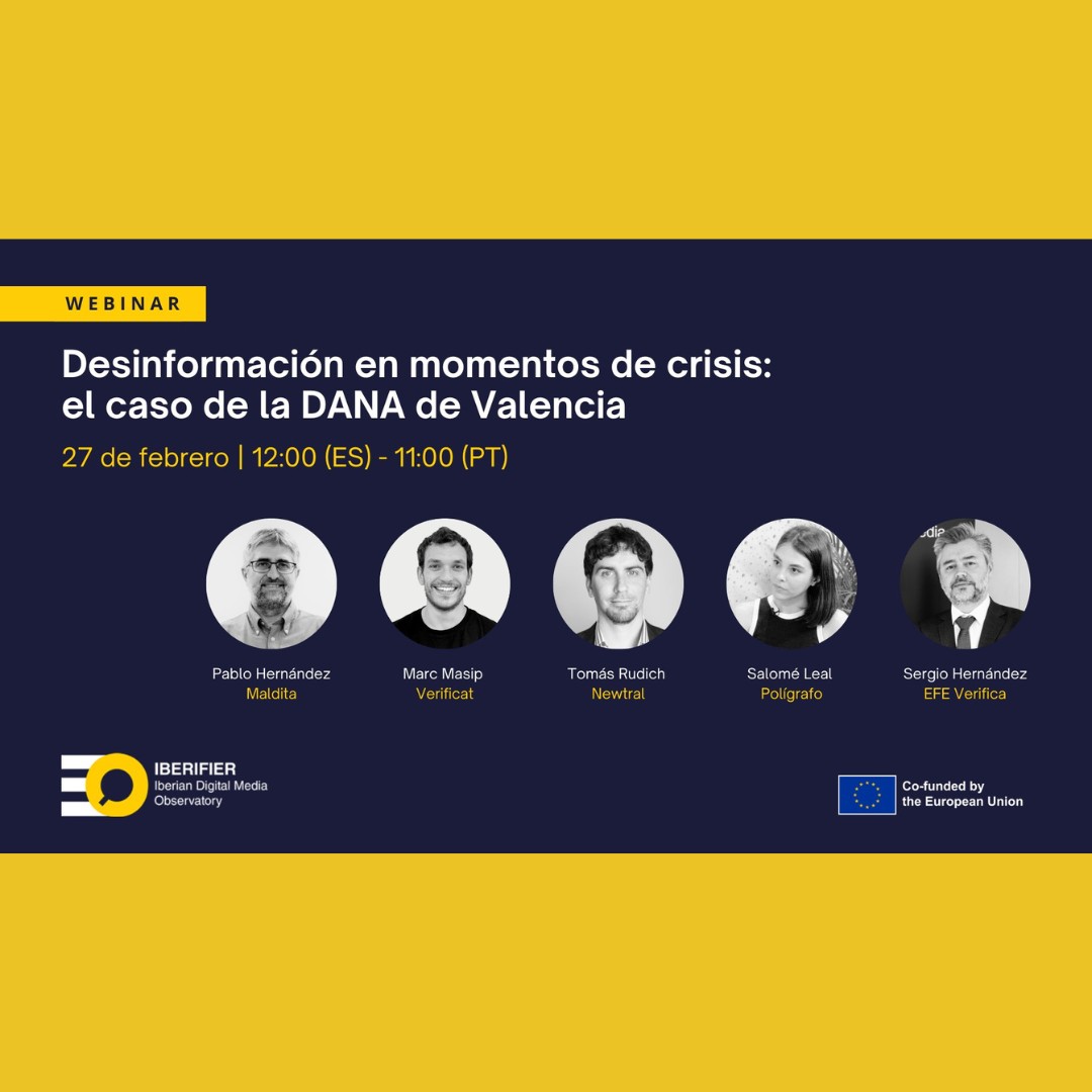 iberifier's tweet photo. Why does information grow in some particular moments? IBERIFIER fact checkers analyze what happened at Dana, in Valencia, Spain.
🗓️The webinar will be at 12 am (SP) and 11 am (PT) on the 27th. 
🔗https://t.co/vWKgeqE8qS https://t.co/UPXxkiHfz1