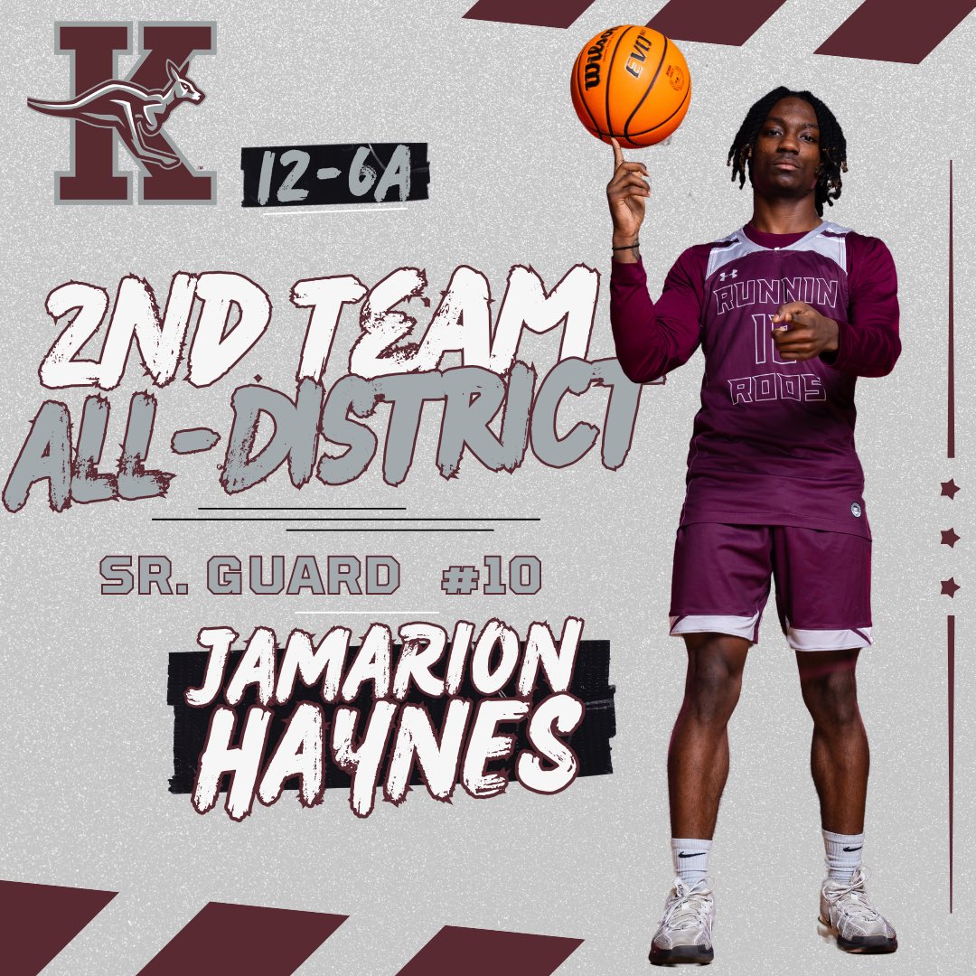 Killeen Runnin Roos Basketball (@rrbb_khs) on Twitter photo Congratulations to Sr. Guard Jamarion Haynes for earning 2nd Team All District Honors!
One our captains on the team for a reason! He set the tone for us this season with his efforts on both ends! Good work! <a href="/KilleenISD_/">KISD Sports</a> <a href="/KHSRoos/">Killeen High School</a> <a href="/KNCT_SPORTS/">I14Sports/knctsports</a> <a href="/_CoachWalt/">Coach Walt Harris</a> Congratulations to Sr. Guard Jamarion Haynes for earning 2nd Team All District Honors!
One our captains on the team for a reason! He set the tone for us this season with his efforts on both ends! Good work! <a href="/KilleenISD_/">KISD Sports</a> <a href="/KHSRoos/">Killeen High School</a> <a href="/KNCT_SPORTS/">I14Sports/knctsports</a> <a href="/_CoachWalt/">Coach Walt Harris</a>