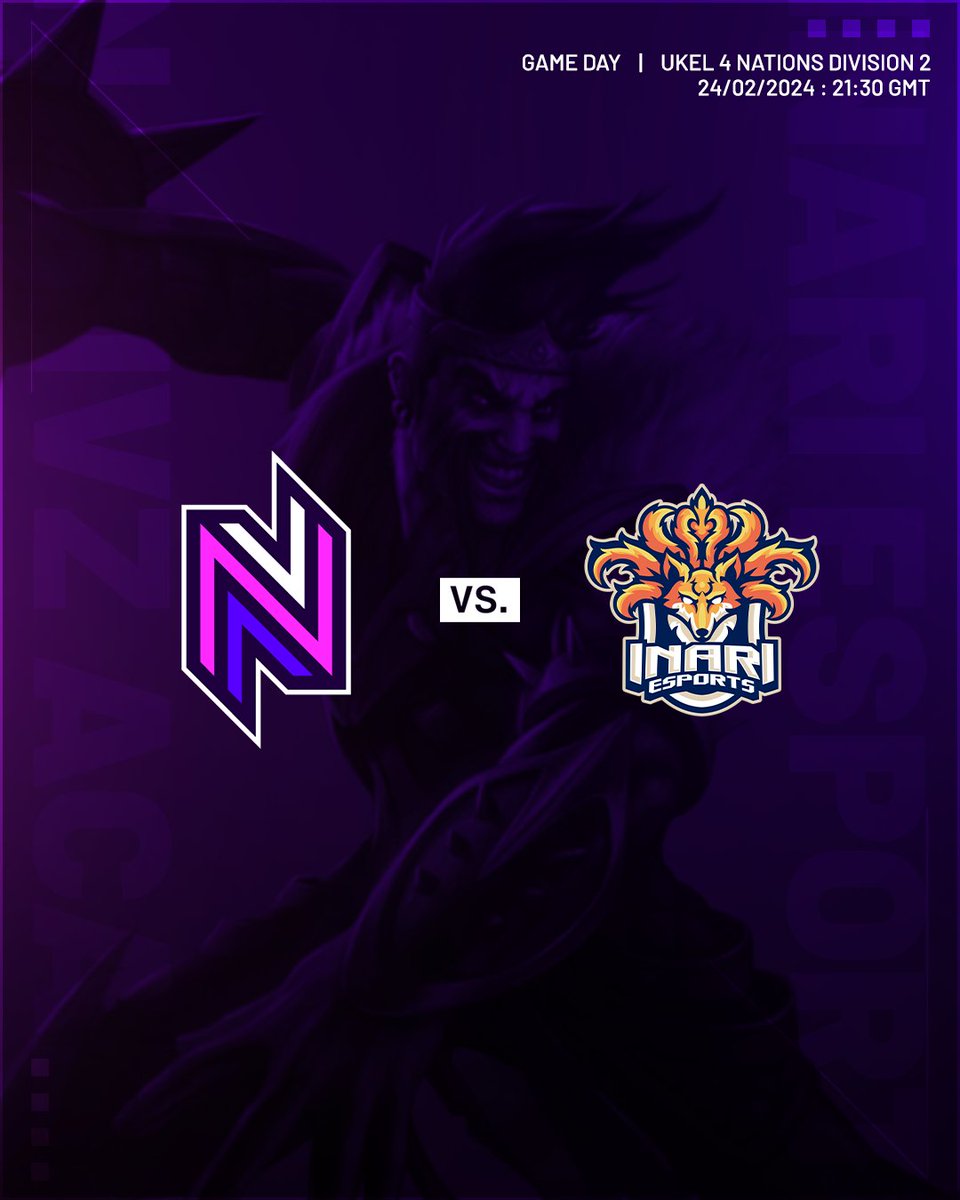 Nativz (@nativzgg) on Twitter photo Our Final Game! ๐งโโ๏ธ
Tonight we close out our <a href="/TheUKEL/">4 Nations | The UK & Ireland's National League</a> 4 Nations Division 2 run with a game against <a href="/Inari_eSports/">Inari eSports</a>! ๐
Game starting: 21:30 GMT ๐ค
Stream here ๐ twitch.tv/theukel2 Our Final Game! ๐งโโ๏ธ
Tonight we close out our <a href="/TheUKEL/">4 Nations | The UK & Ireland's National League</a> 4 Nations Division 2 run with a game against <a href="/Inari_eSports/">Inari eSports</a>! ๐
Game starting: 21:30 GMT ๐ค
Stream here ๐ twitch.tv/theukel2