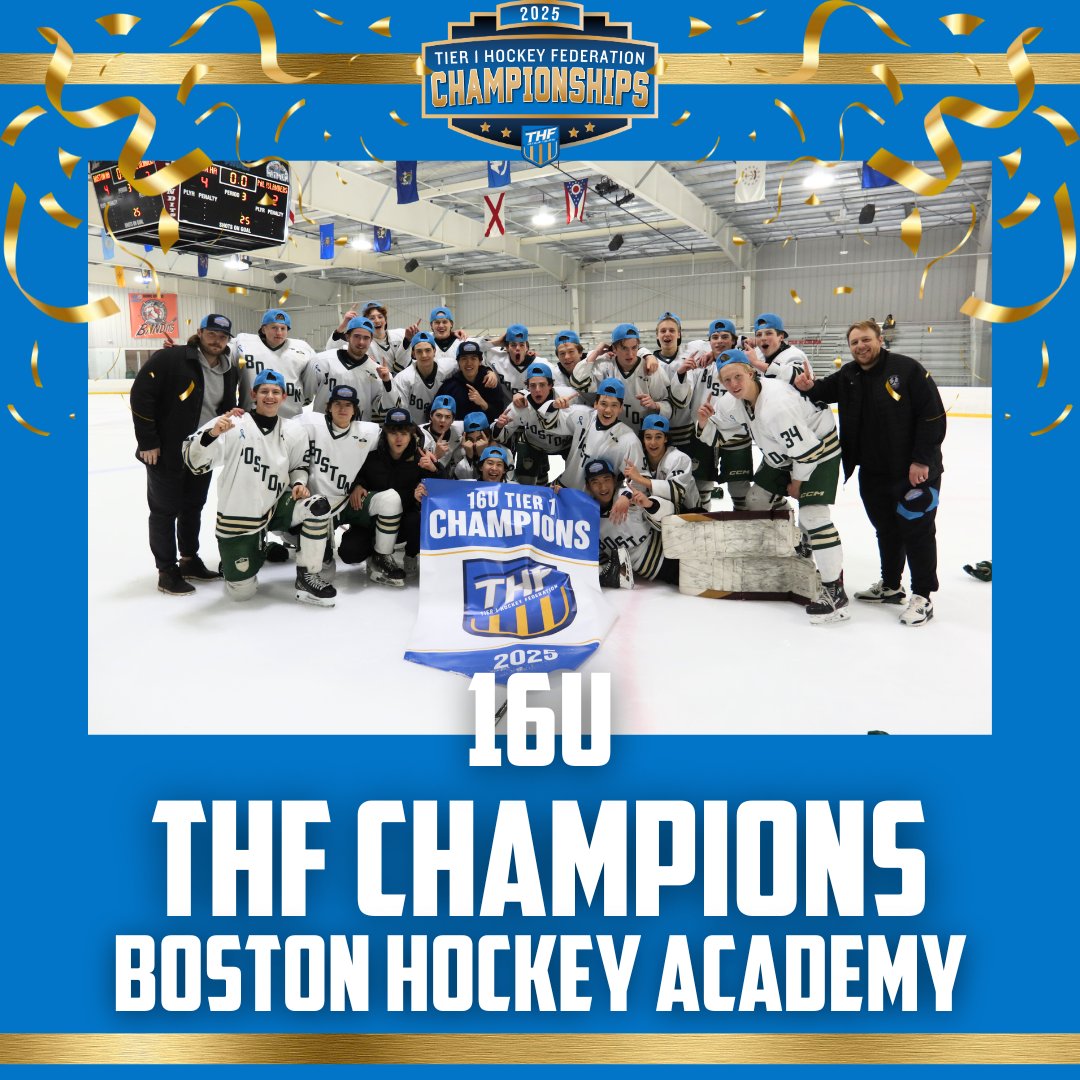 🏆🔥 YOUR 16U THF CHAMPIONS! 🔥🏆

After an incredible weekend of playoff action, Boston Hockey Academy has emerged as the 16U THF Champions! 🏒They battled through tough competition and left it all on the ice to claim the title!

#THFChampions #RoadToTheTitle #ChampionsCrowned