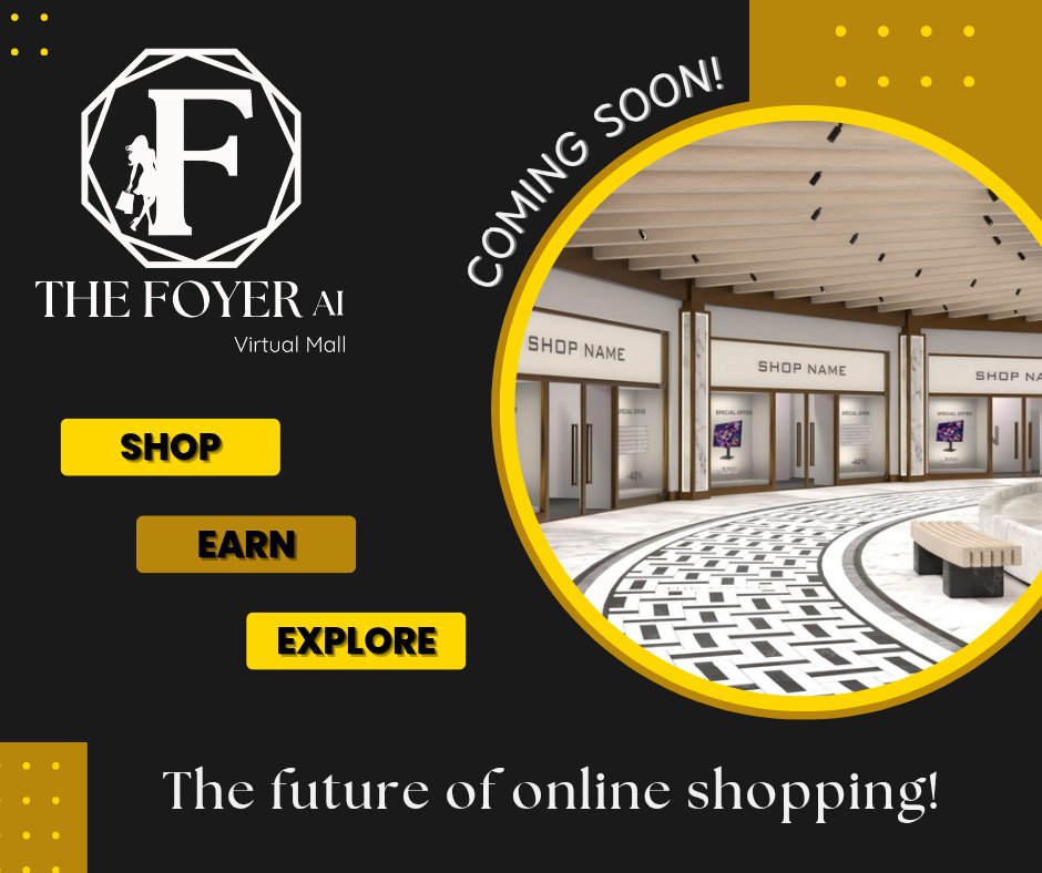 thefoyerai's tweet photo. The Foyer is a virtual mall that redefines online shopping.
Step into a 3D world where you can explore brands and earn rewards through our innovative reward program.
We’re launching soon with strategic retailer partnerships and cutting-edge features. Follow us now to be part of this retail revolution from day one!