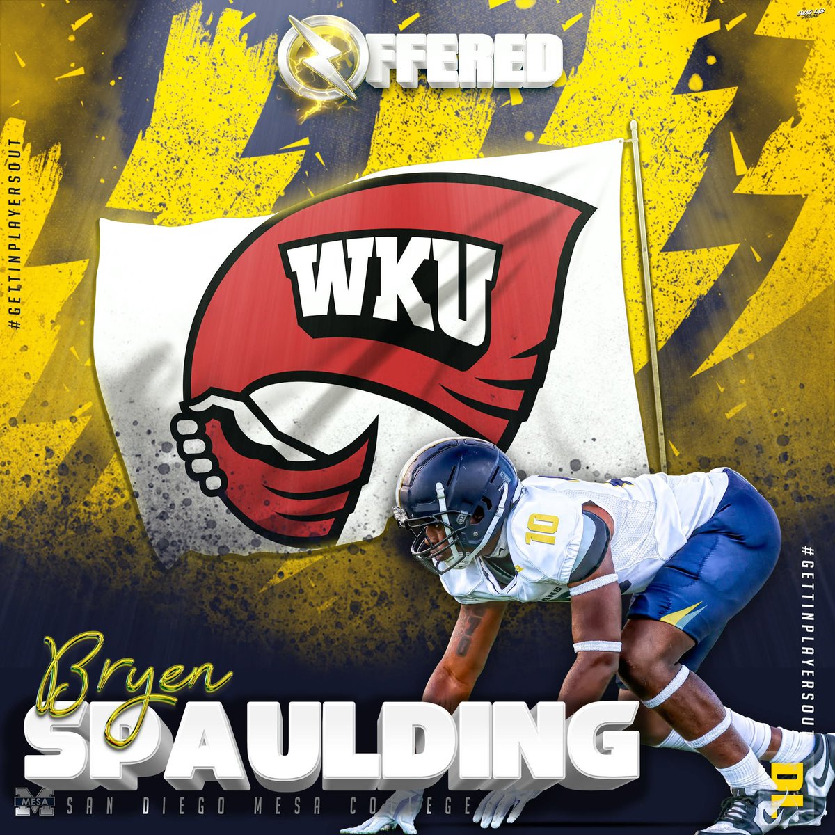 OLYMPIANS (@sdmesafootball) on Twitter photo Congratulations to Olympian DL
<a href="/BryenSpaulding_/">3 ⭐️Bryen Spaulding</a> on his OFFICIAL D1 offer from <a href="/WKUFootball/">WKU Football</a>
#GettinPlayersOut
<a href="/BallCoachGW/">Gary Watkins Jr</a> <a href="/PrezHands/">Ashanti Hands, Ed.D.</a> <a href="/PointLomaFB/">PL Pointers Football 🐾</a> <a href="/EC_Preps_SD/">EC Preps</a> <a href="/sdfootball/">Ray from SDFN</a> <a href="/Daygofootball/">San Diego Football</a> <a href="/CoachChevSD/">Coach Chevalier</a>
📸 <a href="/Nicole2Noel/">Nicole Noel Photography LLC</a> 💻 <a href="/SwagLabGD/">Dan Ruiz - Swag Lab - Graphic Design</a> Congratulations to Olympian DL
<a href="/BryenSpaulding_/">3 ⭐️Bryen Spaulding</a> on his OFFICIAL D1 offer from <a href="/WKUFootball/">WKU Football</a>
#GettinPlayersOut
<a href="/BallCoachGW/">Gary Watkins Jr</a> <a href="/PrezHands/">Ashanti Hands, Ed.D.</a> <a href="/PointLomaFB/">PL Pointers Football 🐾</a> <a href="/EC_Preps_SD/">EC Preps</a> <a href="/sdfootball/">Ray from SDFN</a> <a href="/Daygofootball/">San Diego Football</a> <a href="/CoachChevSD/">Coach Chevalier</a>
📸 <a href="/Nicole2Noel/">Nicole Noel Photography LLC</a> 💻 <a href="/SwagLabGD/">Dan Ruiz - Swag Lab - Graphic Design</a>