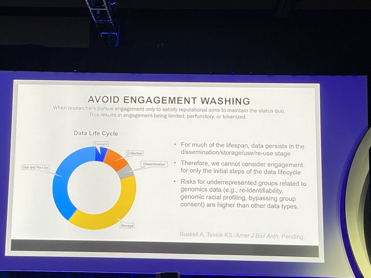 Prof. 🇮🇹🇺🇸🇨🇦 (@scienceisglobal) on Twitter photo #AGBT25 Powerful reminder from <a href="/kstsosie/">Dr. Krystal Tsosie, PhD, MPH</a> Avoid engagement washing! True engagement in genomics means meaningful, continuous collaboration across the entire data lifecycle—not just at the consent stage. Essential for ethical research & protecting underrepresented groups. #Genomics #AGBT25 Powerful reminder from <a href="/kstsosie/">Dr. Krystal Tsosie, PhD, MPH</a> Avoid engagement washing! True engagement in genomics means meaningful, continuous collaboration across the entire data lifecycle—not just at the consent stage. Essential for ethical research & protecting underrepresented groups. #Genomics