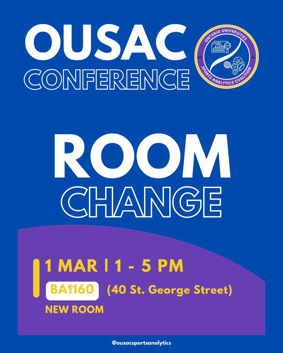 Due to exceeding capacity estimates for the conference, we will now be in a larger room within Bahen, BA1160!