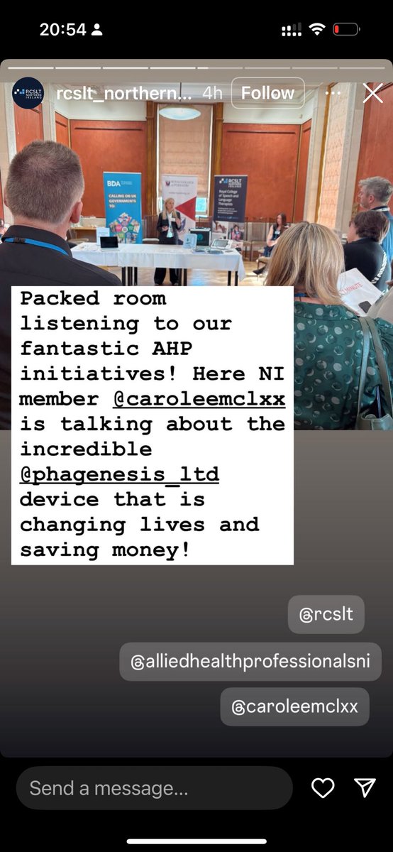 Lauren Kuepper (@kuepperlaurslt) on Twitter photo <a href="/RCSLTNI/">RCSLT Northern Ireland</a> thanks for representing SLTs and @royalvictoriabelfast very own Lead Stroke SLT Carolee sharing her Phagenyx success in clinical outcomes and cost savings today to Stormont!
#mysltday
<a href="/Phagenesis/">Phagenesis Ltd</a> <a href="/RCSLTNI/">RCSLT Northern Ireland</a> thanks for representing SLTs and @royalvictoriabelfast very own Lead Stroke SLT Carolee sharing her Phagenyx success in clinical outcomes and cost savings today to Stormont!
#mysltday
<a href="/Phagenesis/">Phagenesis Ltd</a>