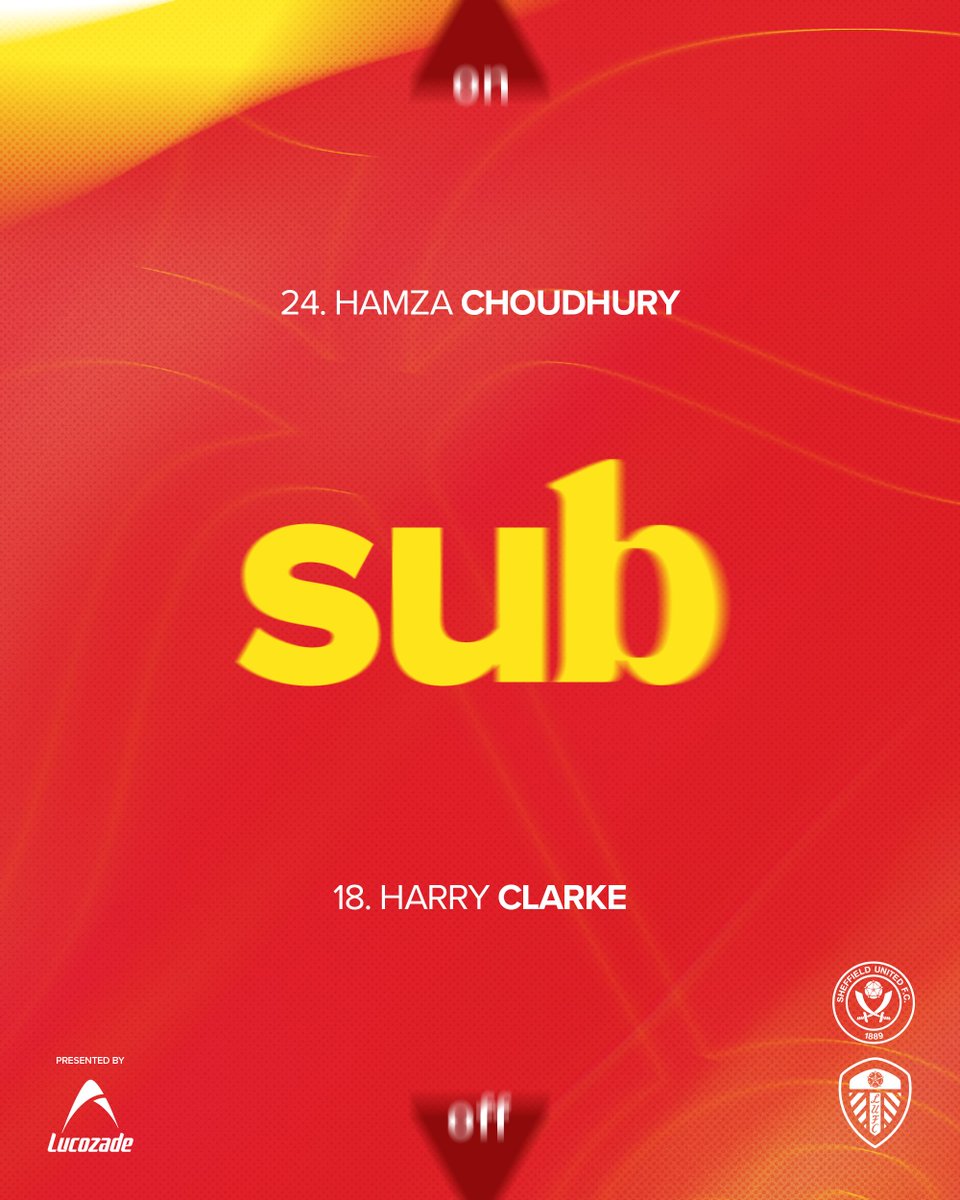 46' - A change to start the half! Hamza replaces Clarkey. 🔁

⚔️ 1-0 🟡 | #SHULEE