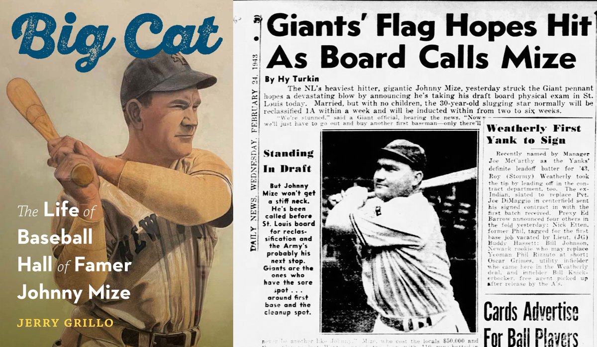 Jerry Grillo (@thefourcrickets) on Twitter photo Big news today in '43: Johnny Mize took his draft board physical and spent the next three years wearing a U.S. Navy uniform, hitting home runs for Uncle Sam. Read all about it in "Big Cat." #BaseBall <a href="/WorldWar2Pod/">History of the Second World War</a> #Yankees #Cardinals #giants <a href="/UnivNebPress/">Univ Nebraska Press</a> <a href="/BigCatMize/">Johnny "Big Cat" Mize</a> Big news today in '43: Johnny Mize took his draft board physical and spent the next three years wearing a U.S. Navy uniform, hitting home runs for Uncle Sam. Read all about it in "Big Cat." #BaseBall <a href="/WorldWar2Pod/">History of the Second World War</a> #Yankees #Cardinals #giants <a href="/UnivNebPress/">Univ Nebraska Press</a> <a href="/BigCatMize/">Johnny "Big Cat" Mize</a>