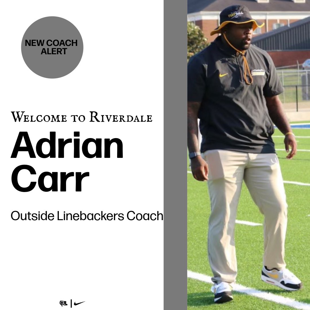 Want to give a big Raider welcome to Coach Adrian Carr!!!  Excited about the juice he’s about to add to our unit on Defense.  Coach Joins us after a successful stint at Alcovy HS.   Go Raiders!!!