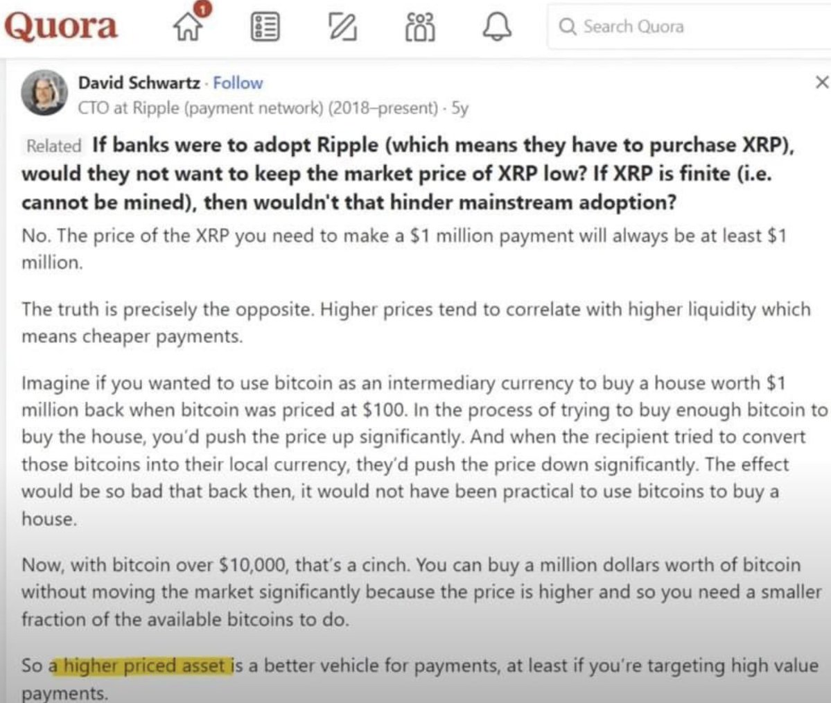 $XRP was never designed to be cheap...