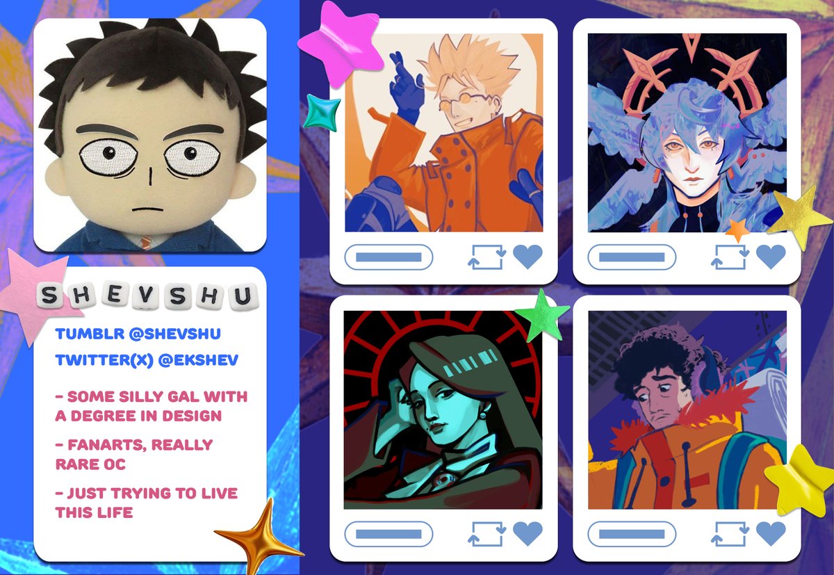 Ekshev's tweet image. Hi! I'm Shevshu✨
Digital artist with admiration for fictional men and a dream
If you like my art you can follow me on tumbler (main) , twitter and vk:
tumblr.com/blog/shevshu
vk.com/shevshu