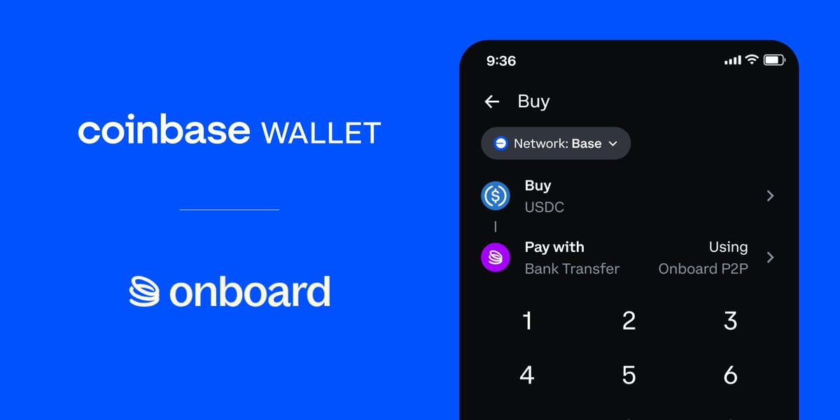 baseapp's tweet image. Coinbase Wallet is integrating with @OnboardGlobal P2P to let people onramp to crypto through a peer-to-peer exchange, starting with Nigeria.

If you’re in Nigeria, you can now buy crypto from sellers in minutes without KYC.