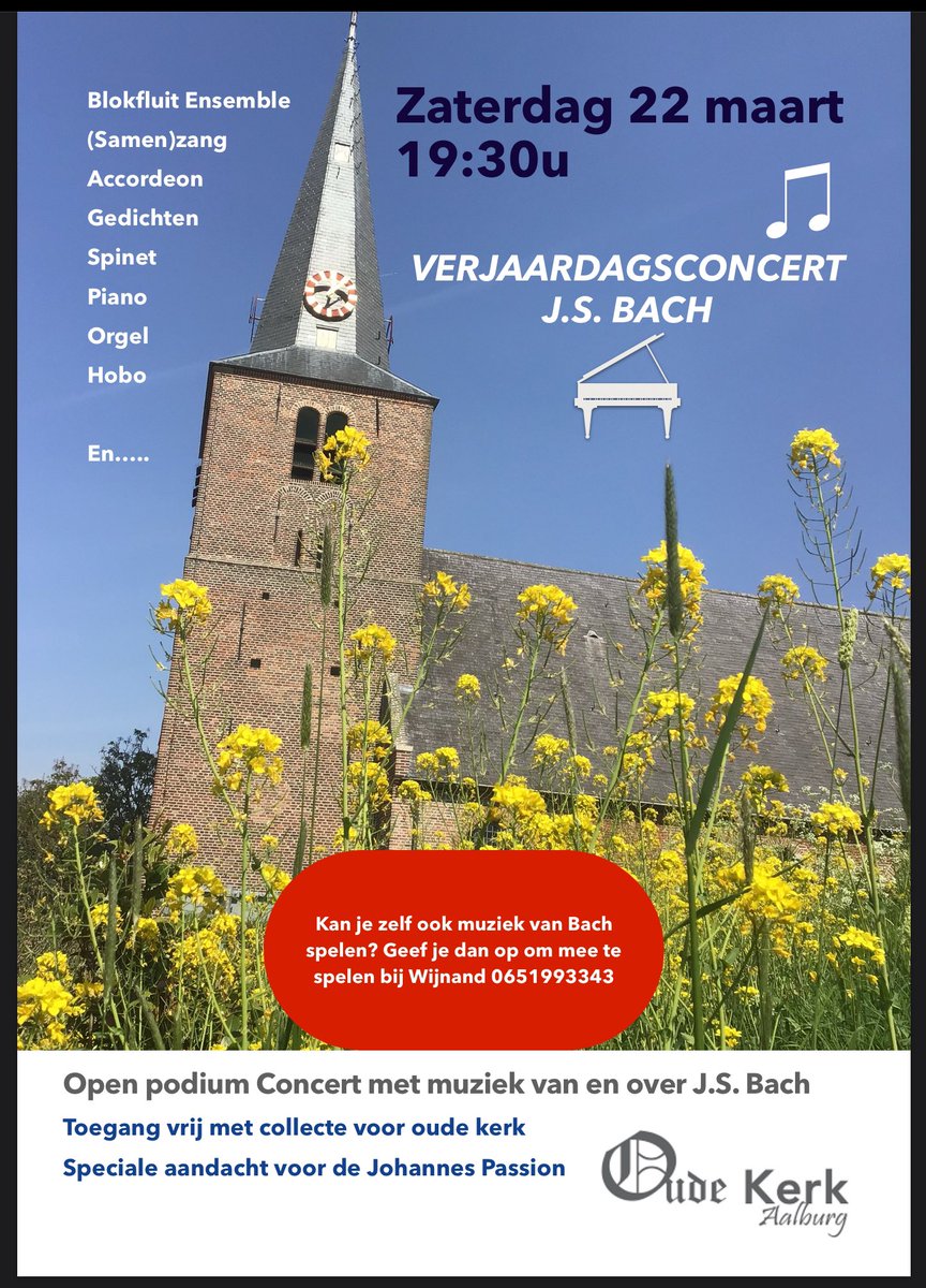 Ik ben de tel kwijt, maar fijn dat er weer een #Bach concert komt