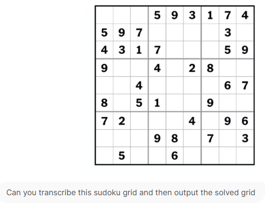 AI_Binnie's tweet photo. Claude Sonnet 3.7 is good, it transcribed this sudoku grid, but it can't solve it, at least with a simple single shot prompt. Grok 3, Gemini pro 2 exp &amp; deepseek r1 all failed to even transcribe or solve (when given correct transcription). but o3-mini can solve! https://t.co/muGoVhhl0M