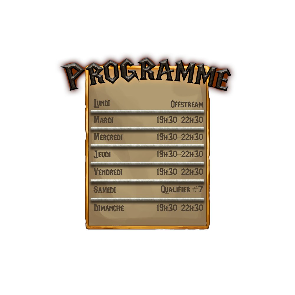 Prog des streams de la semaine