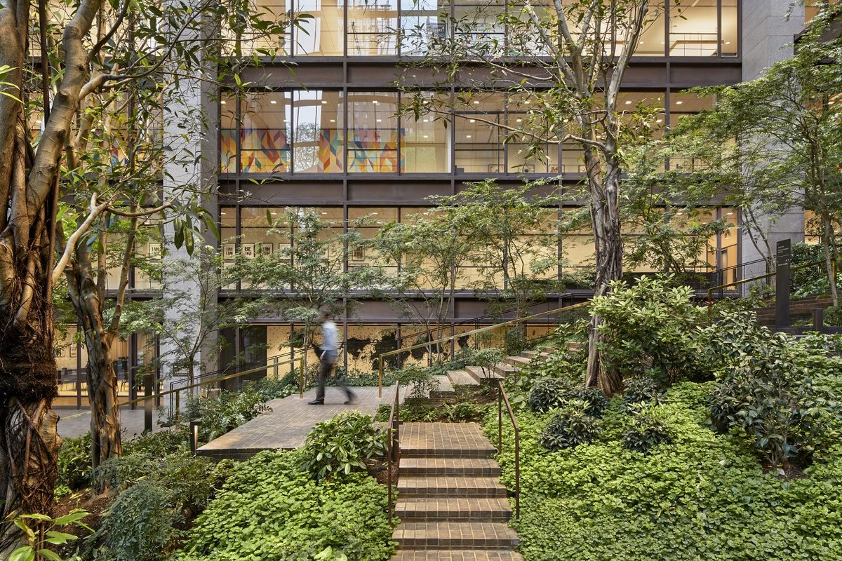 WillManidis's tweet photo. more office buildings should turn their lobbies into indoor gardens. 

the ford foundation https://t.co/H4DvRIiatd