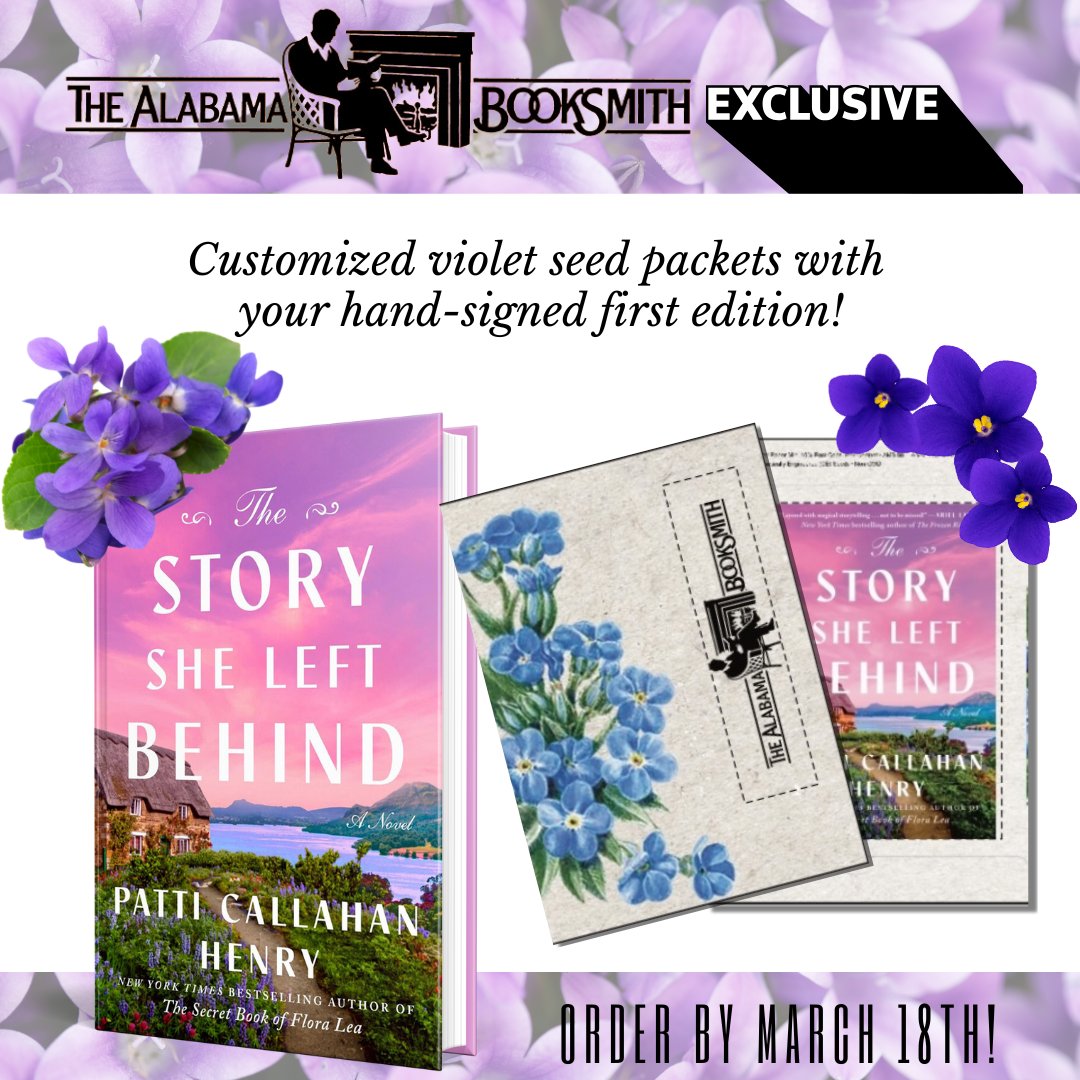 Alabama Booksmith (@albooksmith) on Twitter photo Heads up, <a href="/pcalhenry/">Patti Callahan Henry</a> fans!
Pre-order your signed first editions of THE STORY SHE LEFT BEHIND, and you'll also get this special custom-printed packet of flower seeds!
Available here: alabamabooksmith.com/signed-copies/…
If you would like your copy to be personalized, let us know. Heads up, <a href="/pcalhenry/">Patti Callahan Henry</a> fans!
Pre-order your signed first editions of THE STORY SHE LEFT BEHIND, and you'll also get this special custom-printed packet of flower seeds!
Available here: alabamabooksmith.com/signed-copies/…
If you would like your copy to be personalized, let us know.